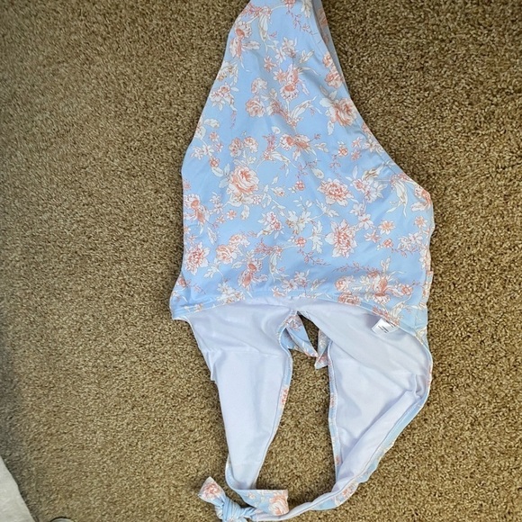We Wore What- “Brooklyn” Pastel Floral Halter One Piece Swimsuit - Picture 5 of 8